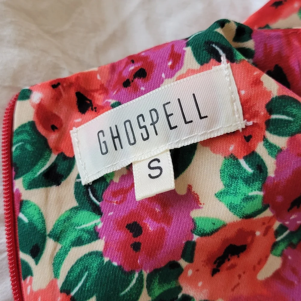 Ghospel Asos Dress in Red Flowers Maxi Size s - Picture 3 of 6